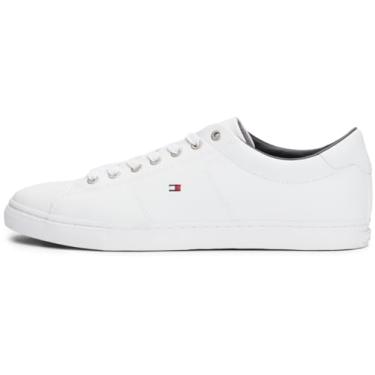 Imagem de Tommy Hilfiger Tênis masculino de couro essencial, Branco, 39.5