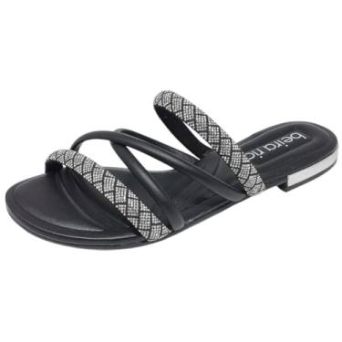Imagem de Chinelo Feminino Rasteira Tira Strass Conforto Beira Rio