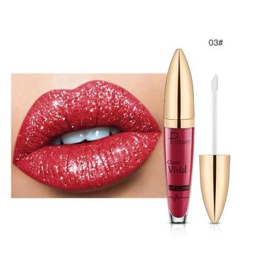 Imagem de Batom Diamante Brilhante de Longa Duração Batom Glitter Lipgloss Batom