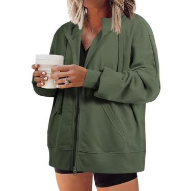 Imagem de Moletom feminino Eytino plus size com zíper e manga comprida 5x preto