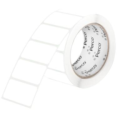 Imagem de Perco Etiquetas brancas de 2,5 x 5 cm com perfuração fácil de descascar — 500 adesivos por rolo — forte aderência, cores vibrantes para pastas, códigos de barras, frascos e caixas no escritório