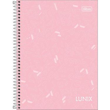 Imagem de Caderno Espiral Pequeno 1/4 Lunix 160 Folhas Capa Dura Tilibra, ROSA C
