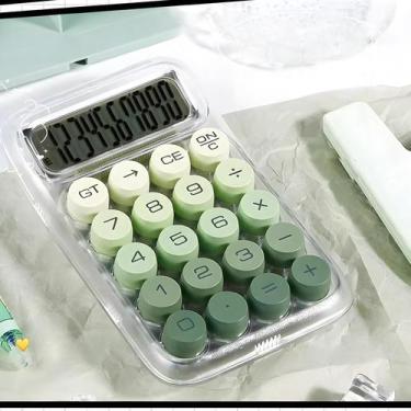 Imagem de Calculadora Fofa Degradê Transparente 10 Dígitos Ecooda, verde