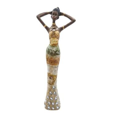 Imagem de Escultura Africana Majestosa: Brilho de Pedras e Elegância COR:MODELO 