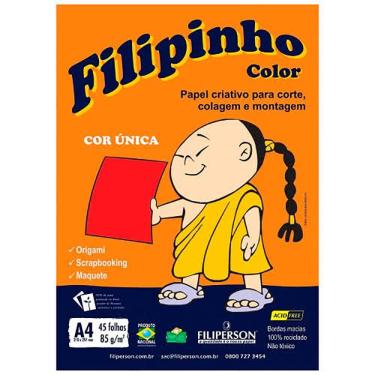 Imagem de Bloco de Papel Vermelho Tamanho A4 45 Folhas 85g/m² Filipinho - Filiperson