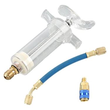 Imagem de 5 Pcs injeção óleo,30ml injeção ar condicionado com conector 1/4 polegada - Adaptador ar condicionado automático injetor óleo corante azul