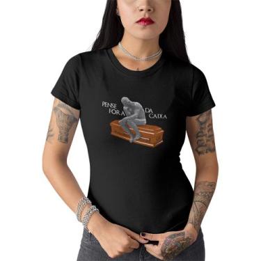 Imagem de Camiseta Feminina  Pense Fora Da Caixa O Pensador  Auguste R - Hipster