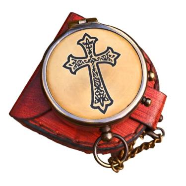 Imagem de May Your Faith Always Guide You and Cross gravado no bússola de trabalho, ideias de presente de confirmação, presentes de batismo, aniversário, receba bem em breve, presentes de formatura