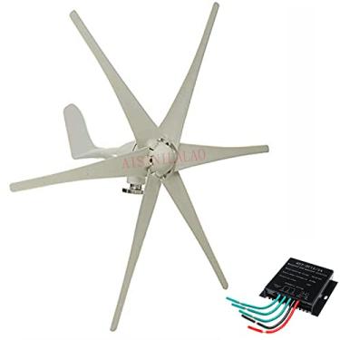 Imagem de Gerador de turbina eólica horizontal de energia nova 5000W, com controlador MPPT 12V 24V 48V 220V de baixo ruído pequeno para uso doméstico (branco),12v