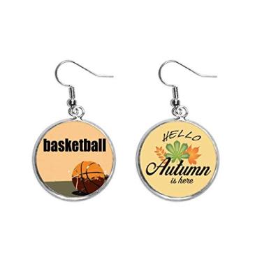 Imagem de Brinco de folha de outono com pingente de orelha dos Estados Unidos Ball Sports