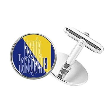 Imagem de DIYthinker Abotoaduras com clipe de botão redondo com nome da bandeira da Bósnia Herzegovina