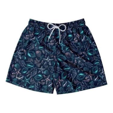 Imagem de Shorts Mash Estampado Fundo Mar Masculino - Marinho