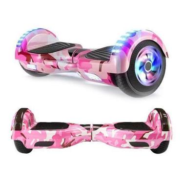 Imagem de Hoverboard Overboard Skate Elétrico Led Rosa Camuflado