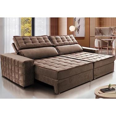 Imagem de Sofá Retrátil e Reclinável 3,15m Cama Inbox Big Star com Softgeld40 Velupluma Castor