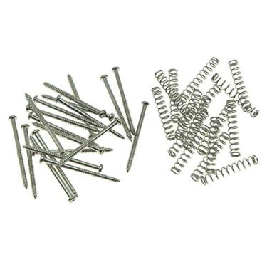Imagem de Dopro Pacote com 20 parafusos de montagem para captador de baixo, molas captadores Precision P Bass Jazz J Bass ou P90 níquel