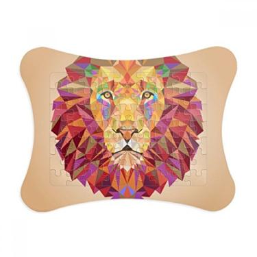 Imagem de Caixa colorida de leão animal, moldura de enigma, decoração de quadros, ornamento de quebra-cabeça