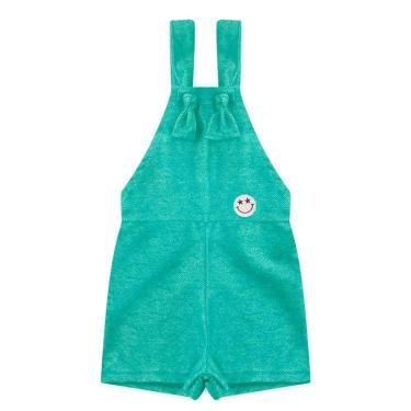 Imagem de Jardineira Infantil Feminina Moletom ecologico Jeans