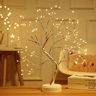 Imagem de OTentW Luz de árvore de flor de cerejeira, branco quente, 108 LED, lâmpada de mesa de bonsai, árvore de bonsai, lâmpada de mesa para decoração de quarto de casamento