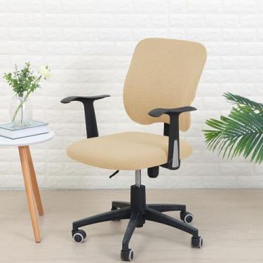 Imagem de Sunnyway Conjunto de capa de cadeira de escritório extensível – capa de cadeira de mesa de ajuste elástico para assento e encosto, capa de cadeira removível e fácil de cuidar para cadeiras de