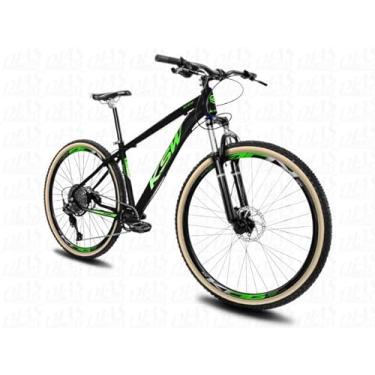 Imagem de Bicicleta Aro 29 KSW XLT100 Com 12 Toda Relação 1x12 Completa Absolute Catraca 11/52 dentes Freio Hidraulico Suspensão com trava,21,Preto Verde