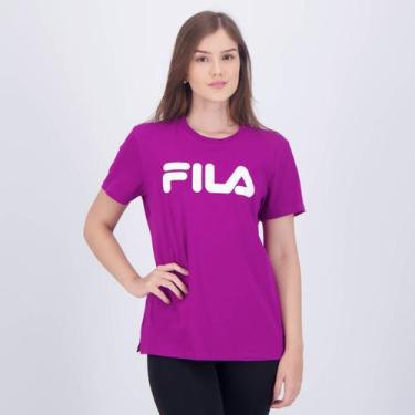 Imagem de Camiseta Fila Letter Premium Ii Feminina Roxa