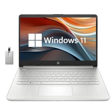 Imagem de HP Laptop leve FHD de 14 polegadas tipo IPS, AMD Ryzen 3-3250U, 32 GB RAM, SSD PCIe de 512 GB, placa de vídeo AMD Radeon, câmera HD True Vision, Wi-Fi 5, Bluetooth, Win 11, prata, cartão USB de 32 GB