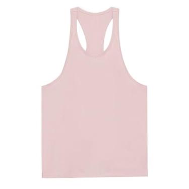 Imagem de Camiseta de compressão masculina Active Vest Body Building Slimming Workout nadador Muscle Fitness Tank, Rosa, P