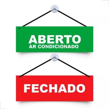 Imagem de Placa Aberto Ar Condicionado/ Fechado Para Porta Com Ventosa