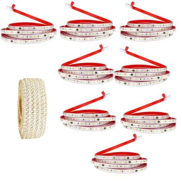 Imagem de Fita Led 4000K SMD 3 Metros 127V Fita Dupla Face Plug Conector Kit 8 Unidades Gesso Teto Rebaixado Perfil Sanca Residencial Comercial