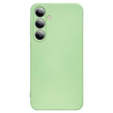 Imagem de XIQI Capa para Samsung Galaxy S23 FE, linda capa de telefone de silicone líquido com forro de microfibra macio anti-arranhões capa protetora de TPU para mulheres meninas, verde claro