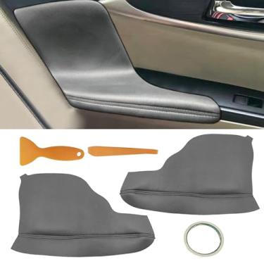 Imagem de NOTISH Capa de apoio de braço do painel da porta frontal, capa de estofamento de microfibra de vinil, cobertura de descanso de braço de porta de carro, antiarranhões, compatível com Honda Odyssey