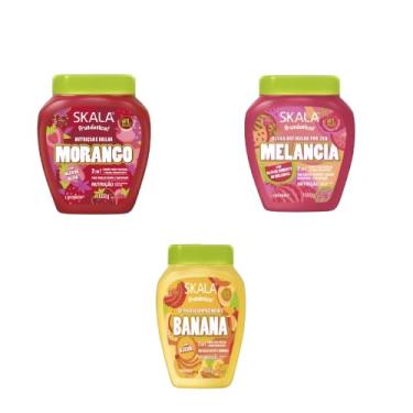 Imagem de Creme de Tratamento Skala Frutástica 1kg (Morango/Melancia/Banana) (Kit Completo)