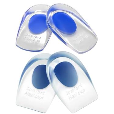 Imagem de Kit 2 Pares Palmilha Calcanheira De Gel Silicone Ortopédica Protetor De Calcanhar Fascite Plantar e Esporão Absorção de Impacto | Premium InoVibes