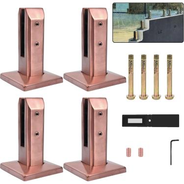 Imagem de Torneira de cerca de piscina de vidro SS2205 de grau marinho, torneira de corrimão de vidro Espessura de vidro 3/10" a 1/2" Suporte de braçadeira de corrimão para varanda de deck Balaustrada