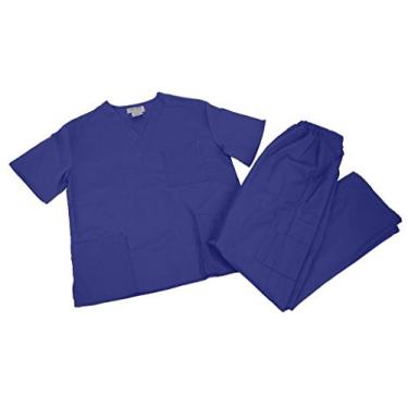 Imagem de Uniforme masculino de 8 bolsos e calça com ajuste confortável da Natural Uniforms, Dark Royal Blue, 3X-Large