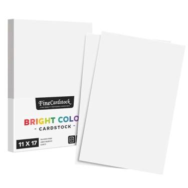 Imagem de Papel de cartão colorido premium | 50 por pacote | Cartolina grossa superior de 22 kg, perfeita para materiais escolares, artesanato de férias, artes e artesanato | Livre de ácido e lisino, Branco, 11 x 17
