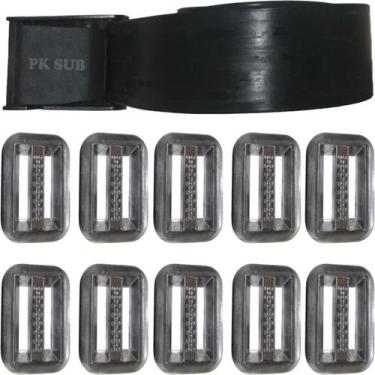 Imagem de Cinto de borracha com 10 lastros 500g chumbo kit de mergulho caça pesc