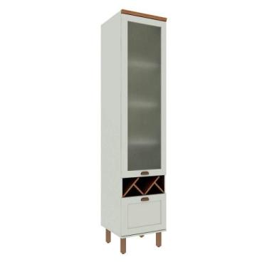 Imagem de Cristaleira 50cm Porta de Vidro e 1 Gavetão para Cozinha MDF - GenialF