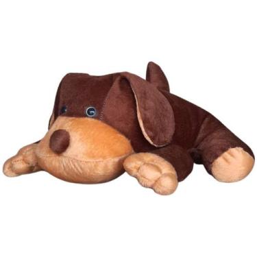 Imagem de Cachorro De Pelúcia Marrom 37 Cm Cachorrinho Fazenda Antialérgico - Mi