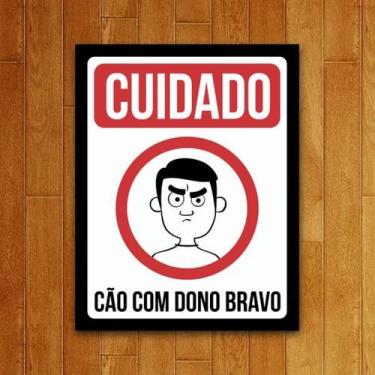Imagem de Placa Decorativa - Cuidado Cão Com Dono Bravo - Legiao Nerd