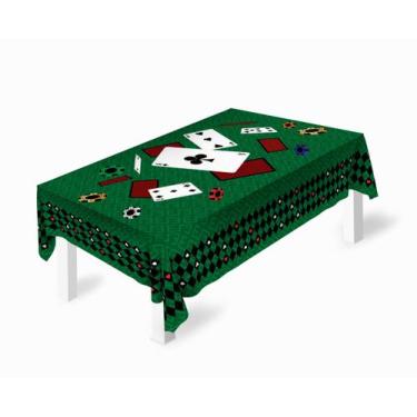 Imagem de Toalha De Mesa 12 Lugares Oxford Retangular Poker Cassino 350x150cm - 