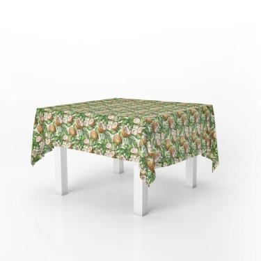 Imagem de Toalha De Mesa Frutas Coco 4 Lugares Quadrada Decorativa - PRESENTE-BR