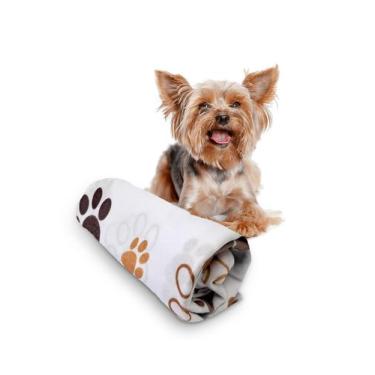 Imagem de Manta Soft Microfibra Pet Cachorro Patinhas 70cmx100cm - PRESENTE-BRIN