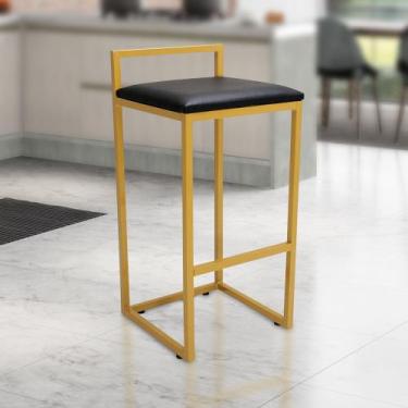 Imagem de Banco Banqueta Industrial 65cm Dourada - METALAÇO