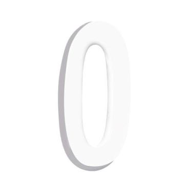 Imagem de Número Residencial 3D "0" Plástico ABS Branco Metalcromo, Branco