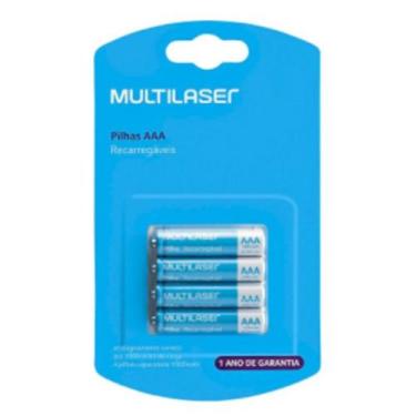 Imagem de Pilha Recarregável Aaa 1000Mah Multilaser Blister 4 Pilhas - A.R Varie