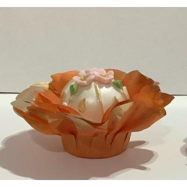 Imagem de Forminha para doces em papel Laranja com borda - Neldeci Carreiro