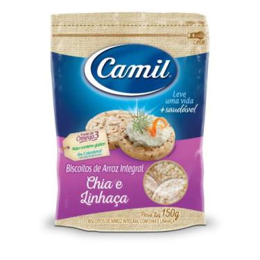 Imagem de Biscoito de Arroz Integral com Chia e Linhaça Camil 150g