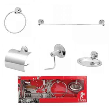 Imagem de Kit de Banheiro 05 Peças ABS Leão Linha Junior Cromado