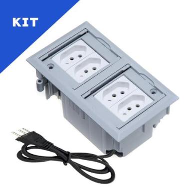 Imagem de Kit 2 Caixas De Tomadas 4 Blocos Com 4 Tomadas 10A - CONNECT CAIXA TOM